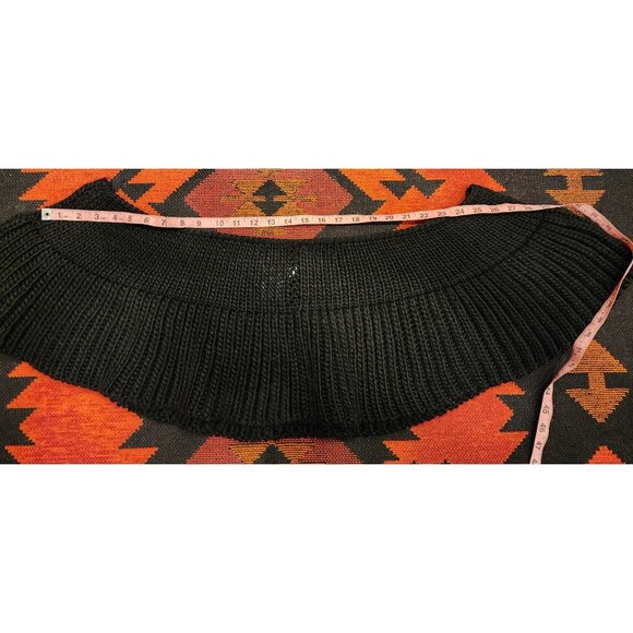 NEW VT LUXE Convertible Black Knit Scarf Collar Loop Or Vest Versatile Fashion - Picture 3 of 9